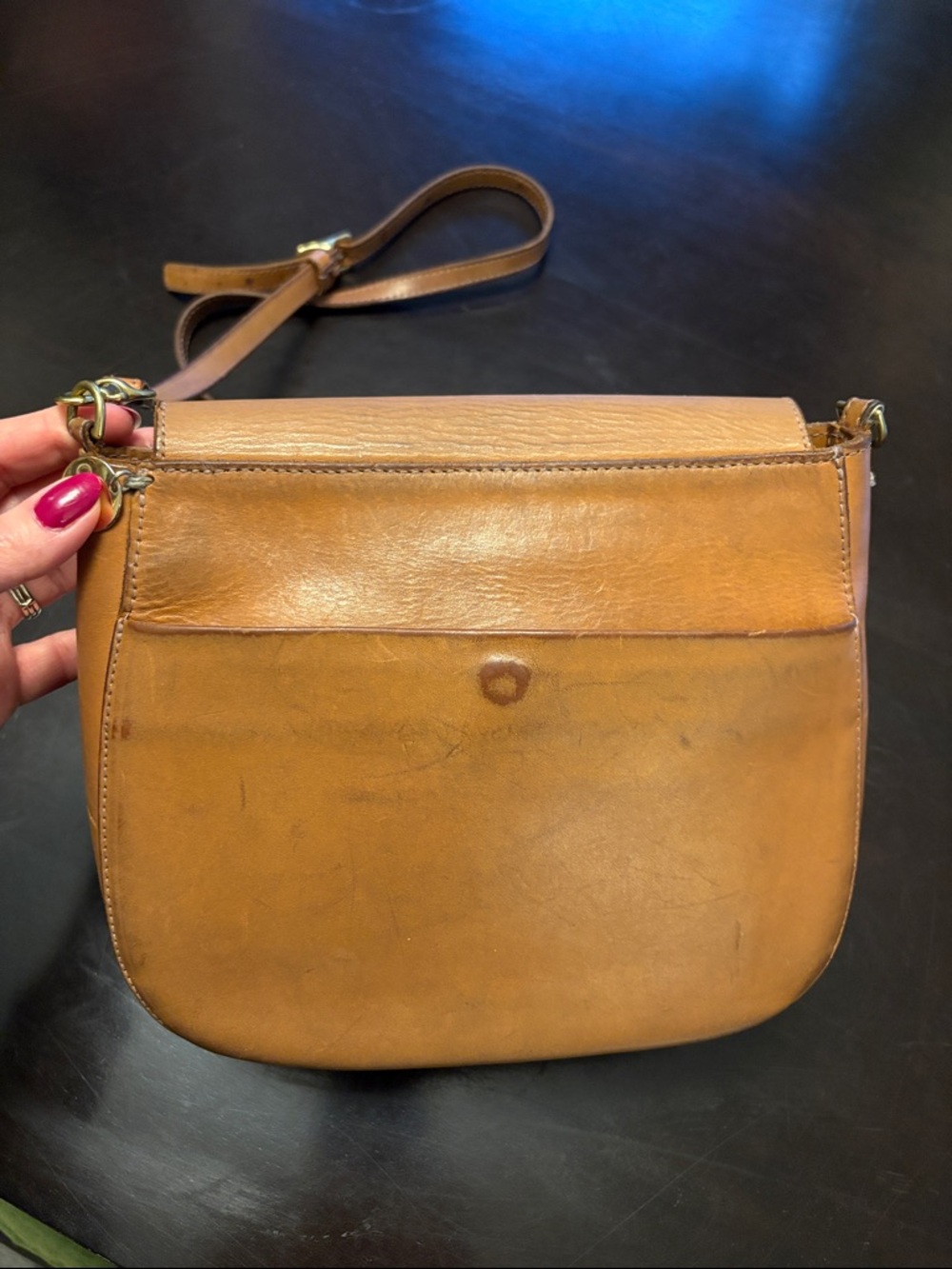 CLARE V Turnlock Classic Tan Leather Crossbody Shoulder Bag - Picture 4 of 11